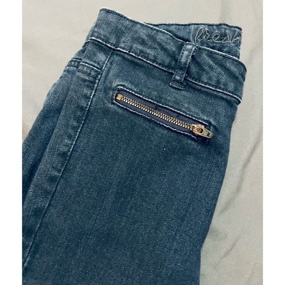 Joe Fresh Girls Kids Dark Denim Skinny Jeans SZ 12 Zip Front Pockets - Picture 2 of 6